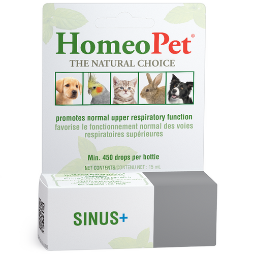 HomeoPet Sinus+ Upper Respiratory Support for Dogs Cats & Birds 15ml