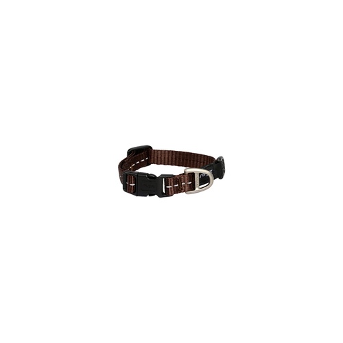 Rogz Utility Classic Reflective Durable Pet Dog Collar Brown XS