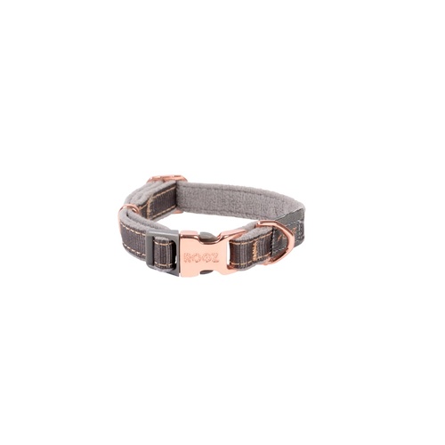Rogz Urban Classic Soft Plush Webbing Dog Collar Dove Grey XS