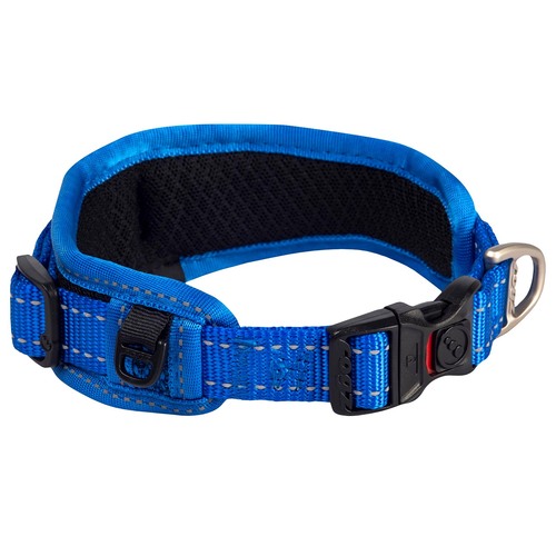 Rogz Classic Reflective Dog Collar Padded Blue Large