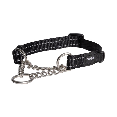 Rogz Control Obedience Non-Slip Dog Collar Black Medium