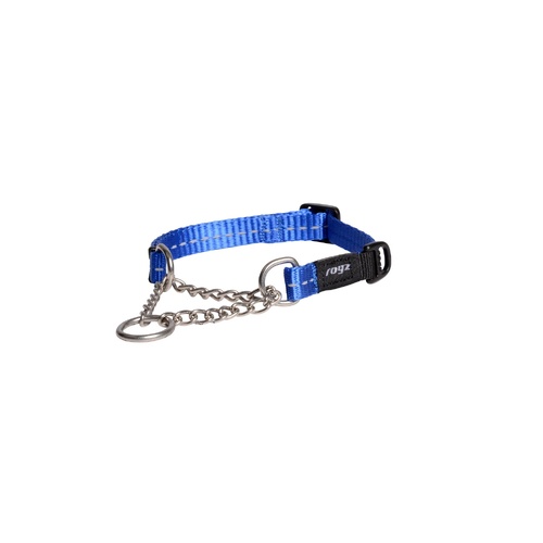 Rogz Utility Control Reflective Durable Dog Collar Chain Blue Small