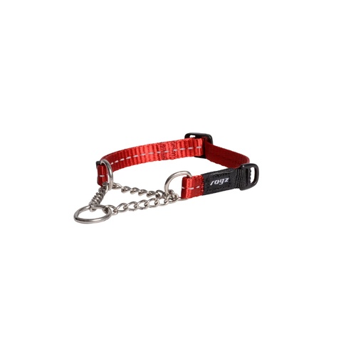 Rogz Utility Control Reflective Durable Dog Collar Chain Red Small