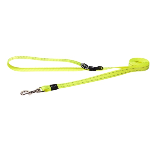 Rogz Utility Control Reflective Adjustable Dog Lead Dayglo Yellow Medium