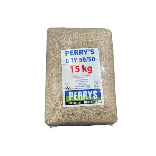 Perrys 50/50 Dry Chaff Mix with Mineral-Enriched Molasses Horse Feed 15kg
