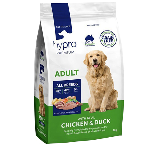 Hypro Premium Adult All Breeds Dry Dog Food Real Chicken & Duck 9kg