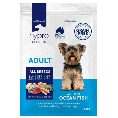 Hypro Premium Adult All Breeds Dry Dog Food Ocean Fish 3 Sizes