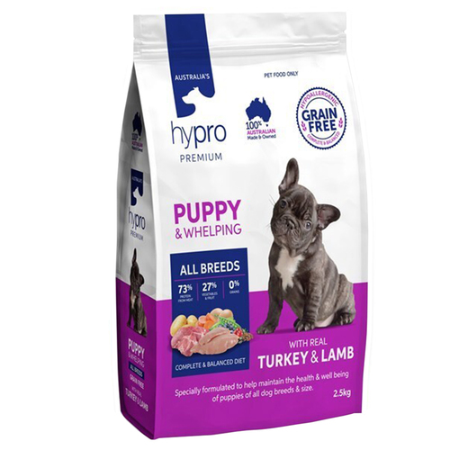 Hypro Premium Puppy All Breeds Dry Dog Food Real Turkey & Lamb 2.5kg