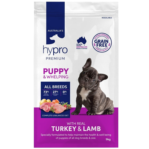 Hypro Premium Puppy All Breeds Dry Dog Food Real Turkey & Lamb 9kg