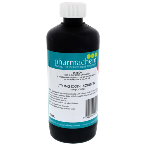 Pharmachem Strong Iodine Non Irritant Broad Spectrum Solution 10% 500ml 