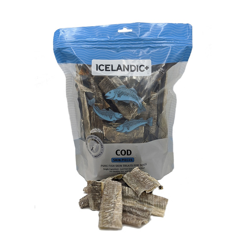 Icelandic+ Cod Skin Pieces Pure Fish Chew Treats for Dogs 227g