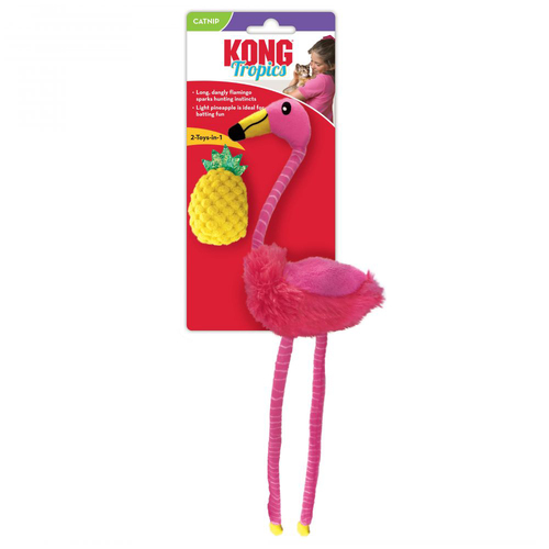 KONG Cat Tropics Flamingo Toy Yellow