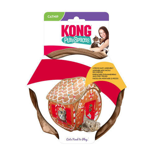 KONG Cat Holiday Play Spaces Gingerbread Bungalow Toy