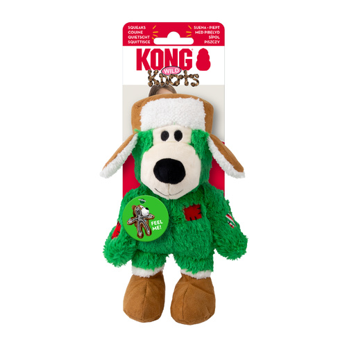 KONG Dog Holiday Wild Knots Bear Toy Assorted Small/Medium