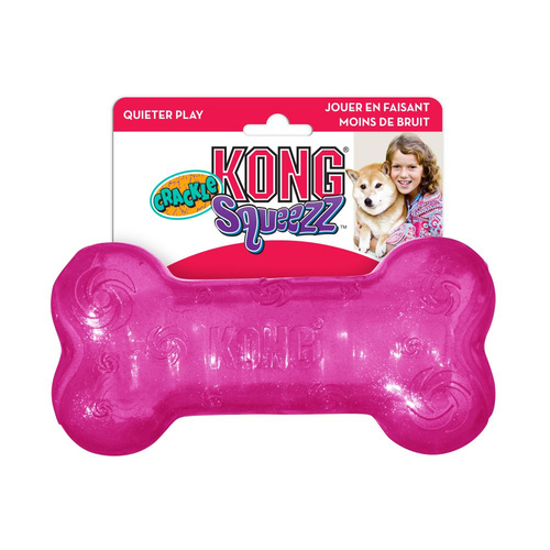 KONG Dog Squeezz® Crackle Bone Toy Assorted Medium 