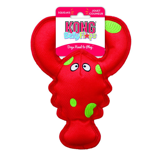 KONG Dog Belly Flops™ Lobster Toy Red Medium