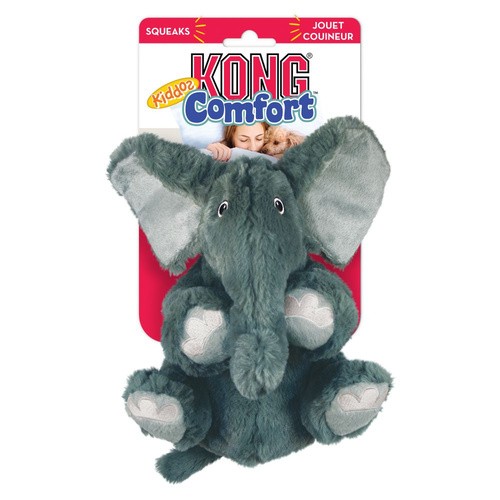 KONG Dog Comfort Kiddos Elephant Toy Gray Small 