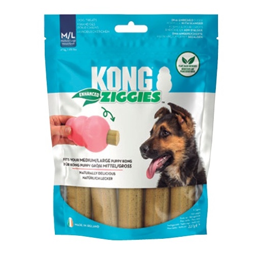 KONG Ziggies Enhanced Puppy Dental Dog Treats for Medium / Large Kongs 8oz