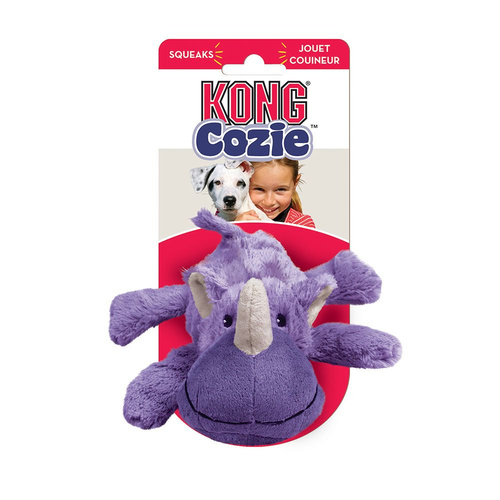 KONG Dog Cozie™ Rosie Rhino Toy Purple Small 