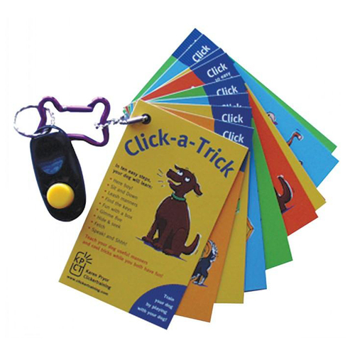 Karen Pryor Click-A-Trick Cards w/ Clicker Dog Training