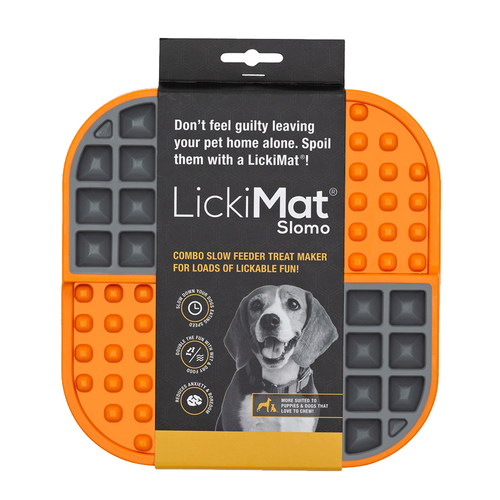 LickiMat Slomo Dogs & Cats Slow Feeder Flexible Mat Orange