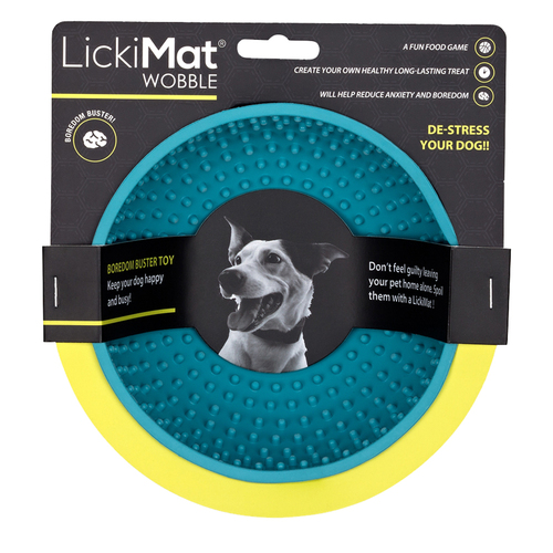 LickiMat Wobble Boredom Buster Slow Feeder Dog Bowl Turquoise