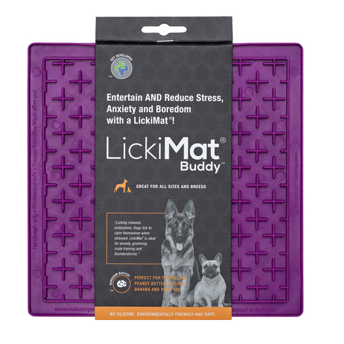 LickiMat Classic Buddy Boredom Buster Dogs & Cats Slow Feeder Mat Purple