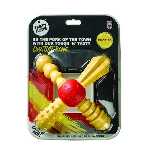 Tasty Bone Nylon Quattro Bone Chorizo Dog Chew Toy Large