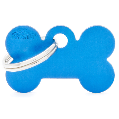 My Family Basic Bone Pet Tag Collar Accessory Blue Small