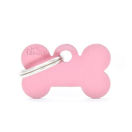 My Family Basic Bone Pet Tag Collar Accessory Pink Small