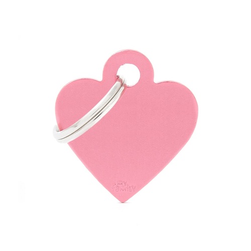 My Family Basic Heart Pet Tag Collar Accessory Pink Small