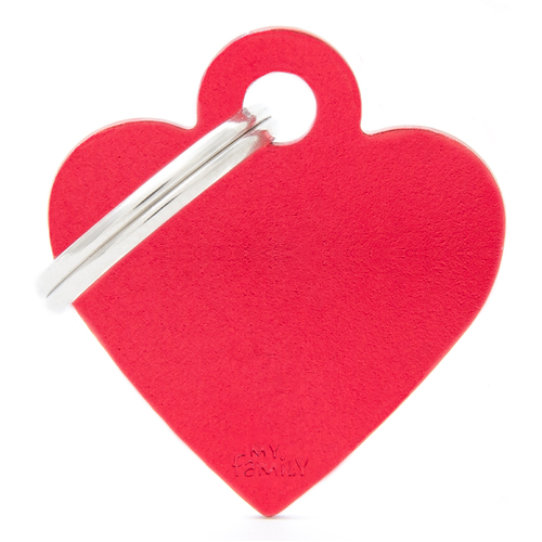 My Family Basic Heart Pet Tag Collar Accessory Red Small