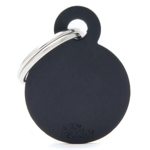 My Family Basic Circle Pet Tag Collar Accessory Black Small
