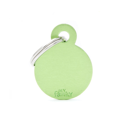 My Family Basic Circle Pet Tag Collar Accessory Lime Small