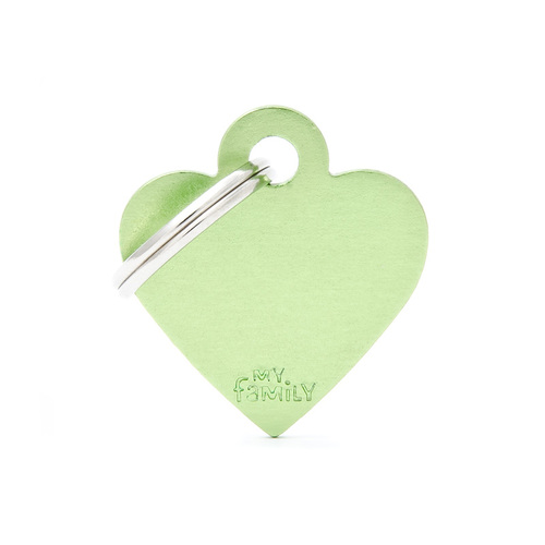 My Family Basic Heart Pet Tag Collar Accessory Lime Small