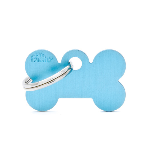 My Family Basic Bone Pet Tag Collar Accessory Light Blue Small