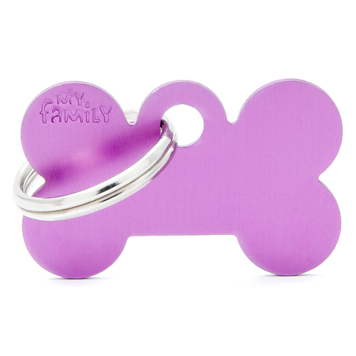 My Family Basic Bone Pet Tag Collar Accessory Purple Small