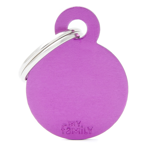 My Family Basic Circle Pet Tag Collar Accessory Purple Small