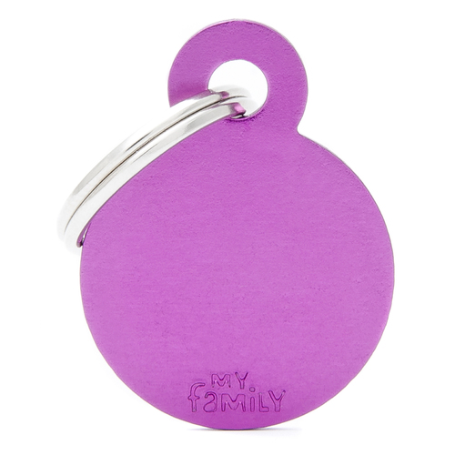 My Family Basic Circle Pet Tag Collar Accessory Purple Small
