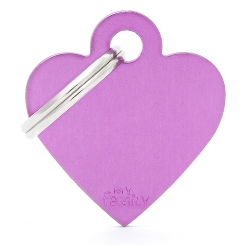 My Family Basic Heart Pet Tag Collar Accessory Purple Small