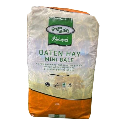 Green Valley Naturals Oaten Hay Mini Bale for Rabbits & Guinea Pigs 22L