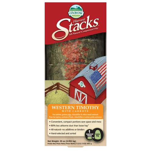 Oxbow Harvest Stacks Western Timothy with Carrots for Rabbits & Guinea Pigs 922g