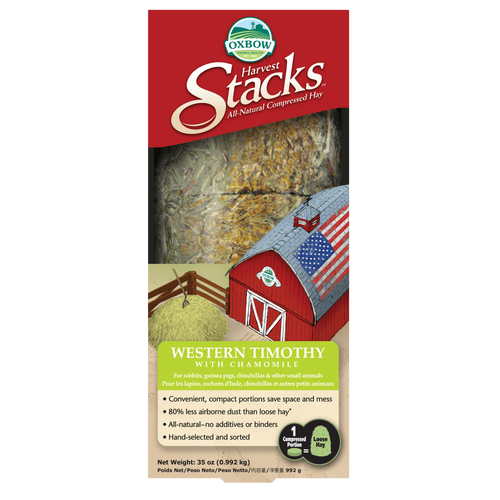 Oxbow Harvest Stacks Western Timothy w/ Chamomile for Rabbits & Guinea Pigs 922g