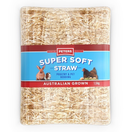 Peters Super Soft Straw Poultry & Pet Bedding for Rabbits & Guinea Pigs 1.5kg