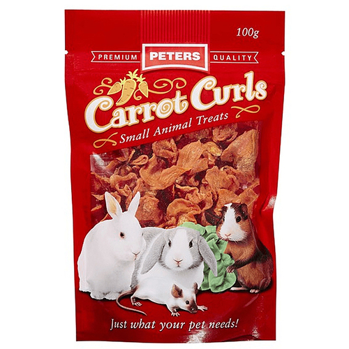 Peters Carrot Curls Chips Tasty Treat for Small Animals 6 x 200g