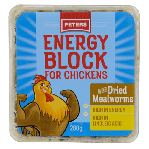 Peters Energy Block w/ Dried Mealworms Energy Supplement for Chickens 6 x 280g