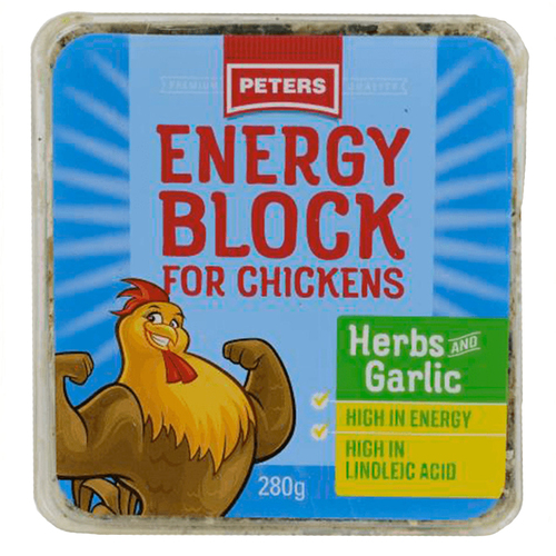 Peters Energy Block w/ Herbs & Garlic Energy Supplement for Chickens 6 x 280g