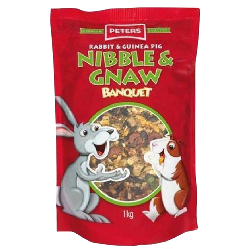 Peters Rabbit & Guinea Pig Nibble & Gnaw Banquet Feed 1kg