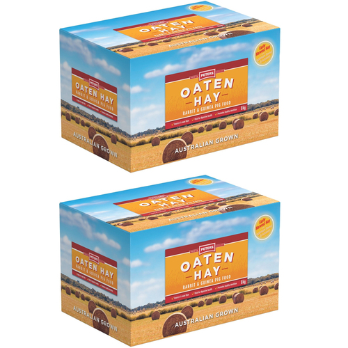2 x Peters Premium Quality Oaten Hay Rabbit & Guinea Pig Food 8kg (16kg Total)
