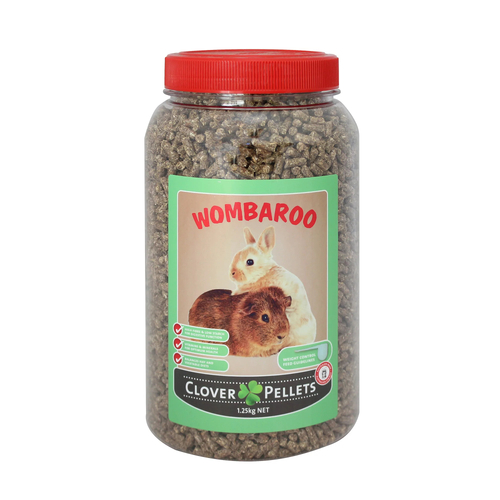 Wombaroo Clover High Fibre Pellets Herbivore Rabbit Vitamins 1.25kg 